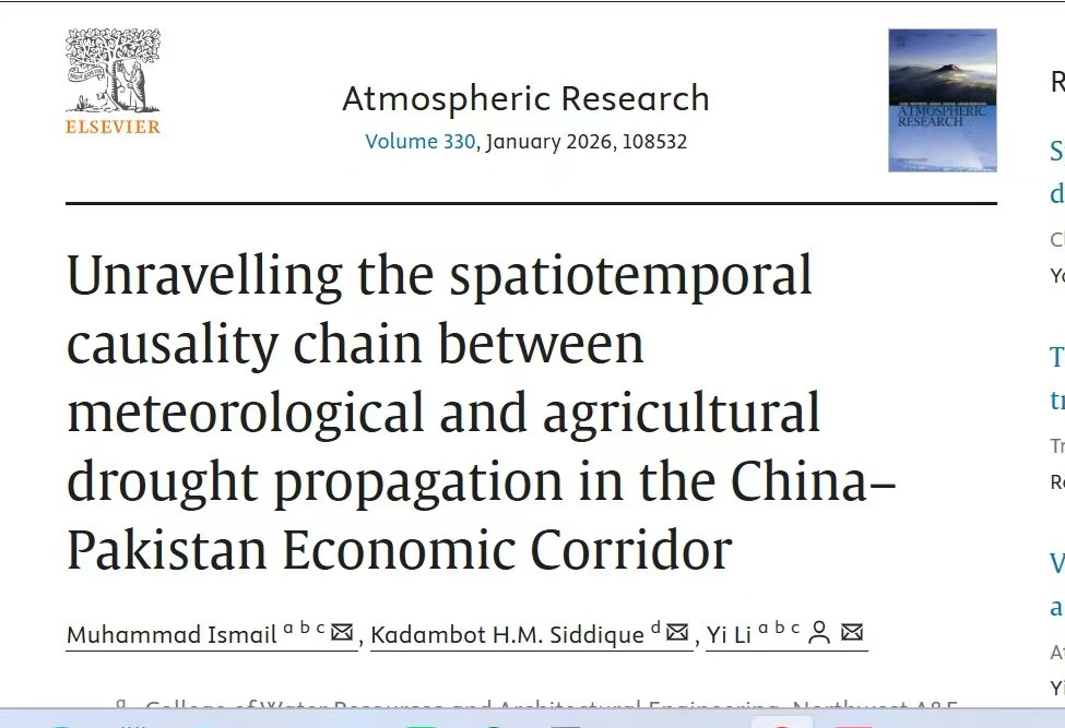 Pakistani, Chinese researchers map drought links along CPEC from Xinjiang to Gwadar to guide risk planning