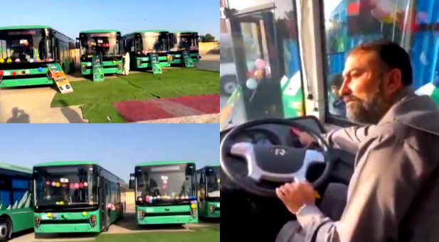 Hybrid-electric Bus Service Launched in Turbat, Women-Only Pink Buses Planned