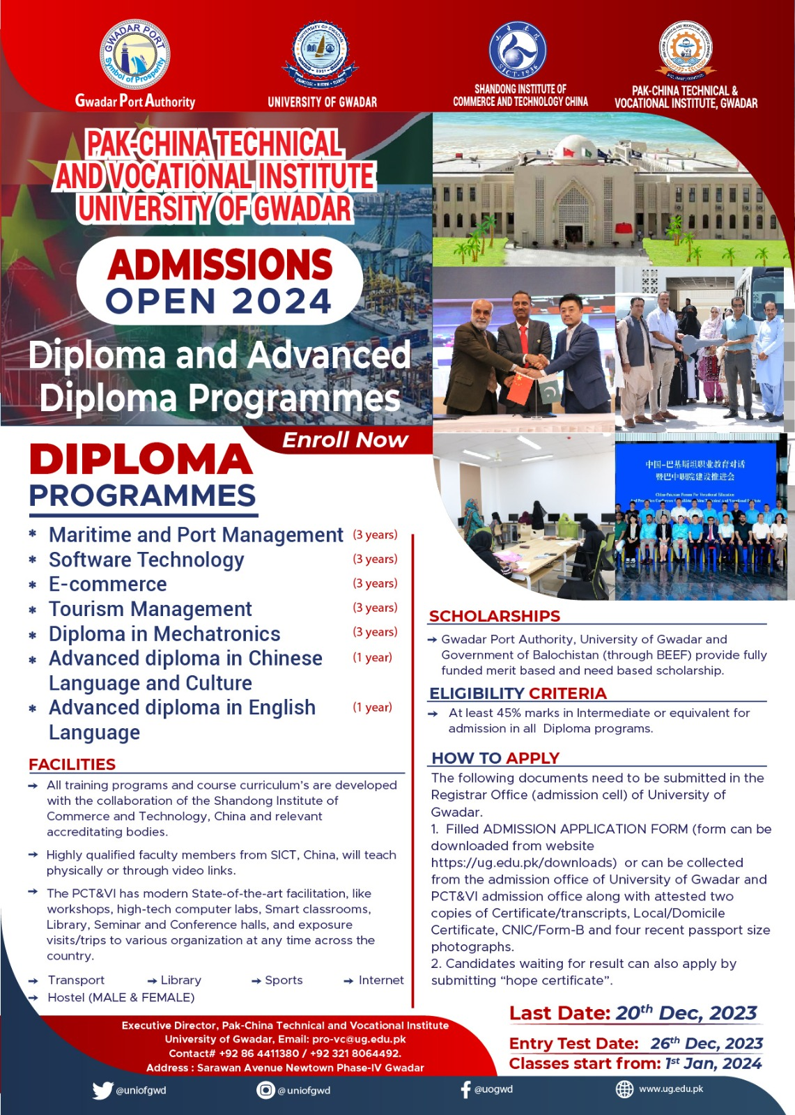 Pak-China Technical and Vocational Institute opens admissions for 2024-25
